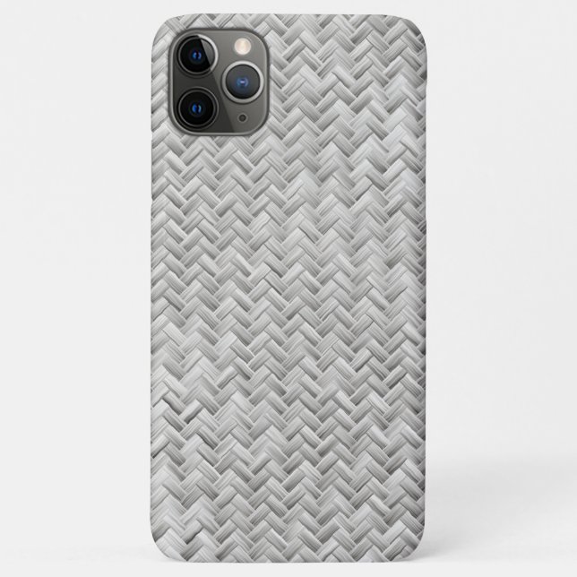 Silver Gray Basket Weave Geometric Pattern Case-Mate iPhone Case (Back)