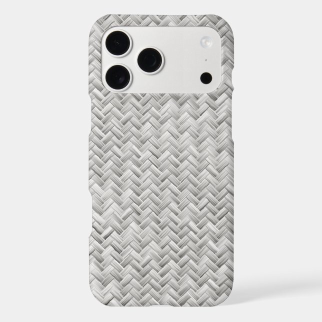 Silver Gray Basket Weave Geometric Pattern Iphone Case (Back)