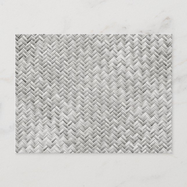 Silver Gray Basket Weave Geometric Pattern Postcard (Front)