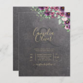 Silver Gray Berry Floral Wedding Winter Fall (Front/Back)