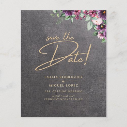 Silver Gray Berry Floral Wedding Winter Fall Flyer
