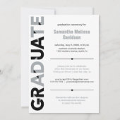 Silver Gray Big Bold Angle-Cut Letters Graduation Invitation (Back)
