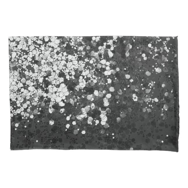 Silver Gray Black Glitter Glam #1 Pillow Case (Front)