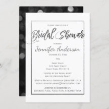 Silver Gray Black White Bridal Shower