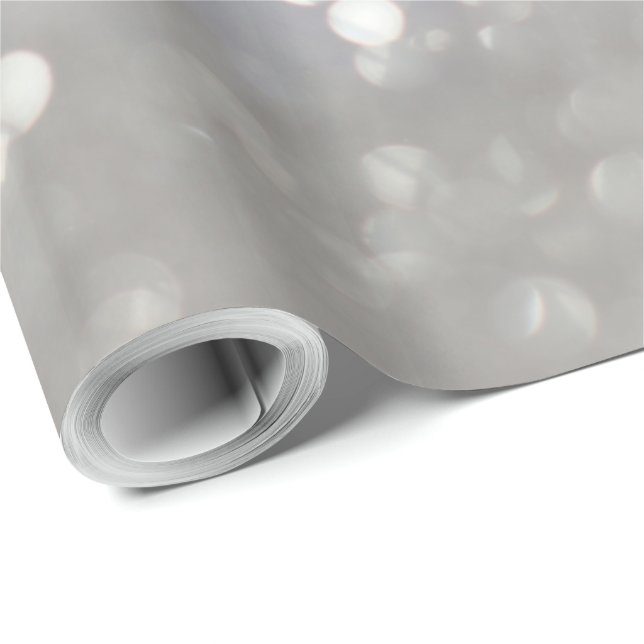 Silver Gray Bokeh Elegant Congratulations Custom Wrapping Paper (Roll Corner)