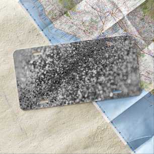 Silver Gray Bokeh Glitter #1 (Faux Glitter) #decor License Plate