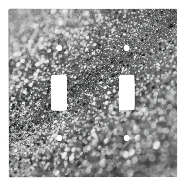 Silver Gray Bokeh Glitter #1 (Faux Glitter) #decor Light Switch Cover (Front)