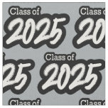Silver Gray Bold Brush Class of 2025 Fabric