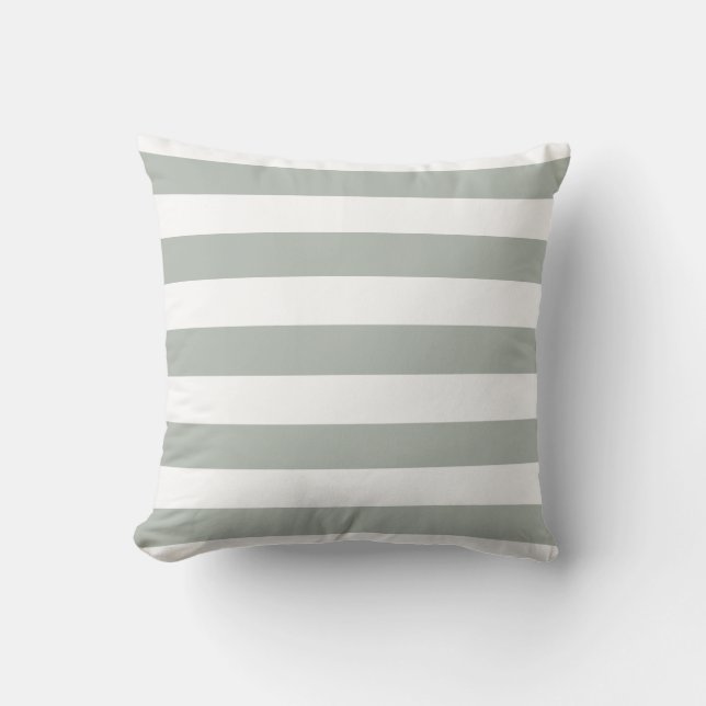 Silver Gray Bold Striped Pillow (Front)