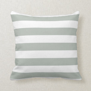 Silver Gray Bold Striped Pillow