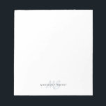 Silver Gray Brush Script Monogram Modern Trendy Notepad<br><div class="desc">Silver Gray Brush Script Monogram Modern Trendy Notepad</div>