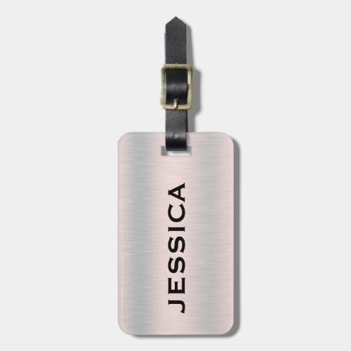 Silver_gray brushed aluminum texture 2 luggage tag