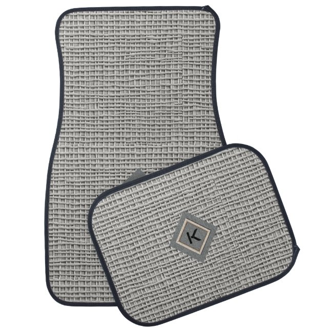Silver Gray Coarse Weave Car Floor Mat (Set)