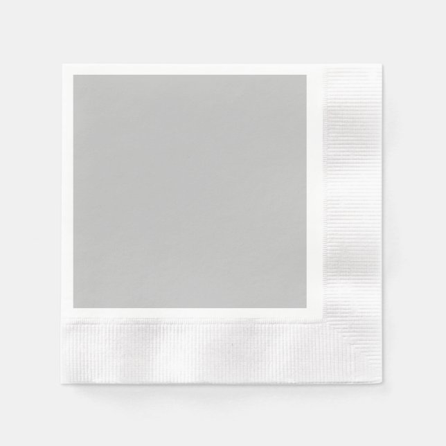 Silver Gray Coined Cocktail Paper Napkin (Front)