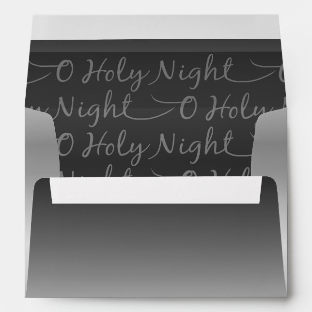 Silver Gray Color Gradient Holy Night Christmas Envelope (Back (Bottom))