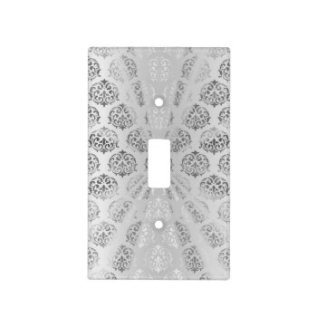 Silver Gray Damask Pattern Light Switch Cover by Patternzstore at Zazzle