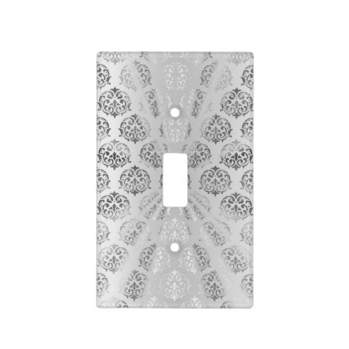 Silver gray damask pattern light switch cover