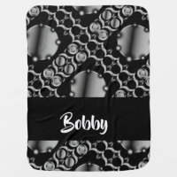 Silver gray decorative metal print baby blanket