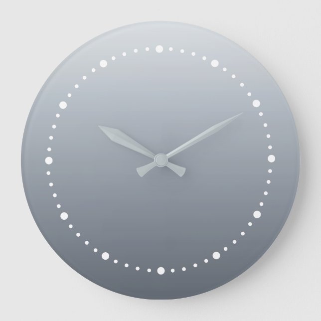 Silver Gray Deep to Light Tones Large Clock (Front)