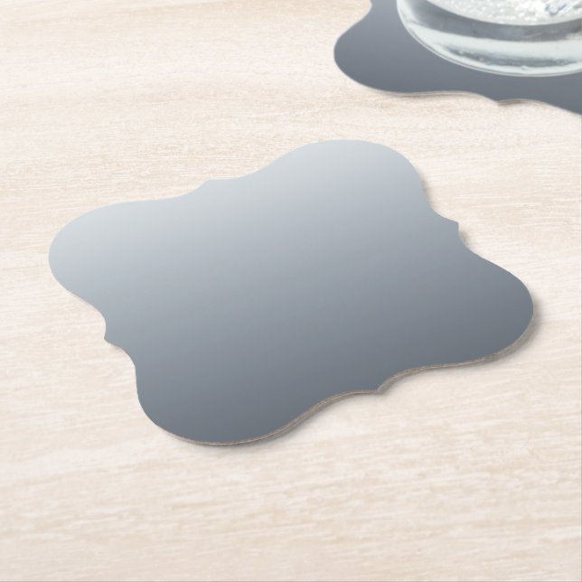 Silver Gray Deep to Light Tones Paper Coaster (Angled)
