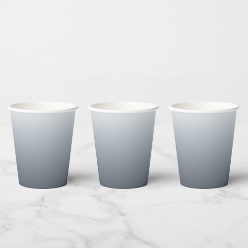 Silver Gray Deep to Light Tones Paper Cups