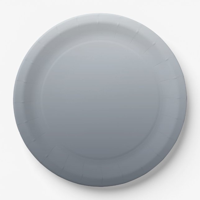 Silver Gray Deep to Light Tones Paper Plates (Front)