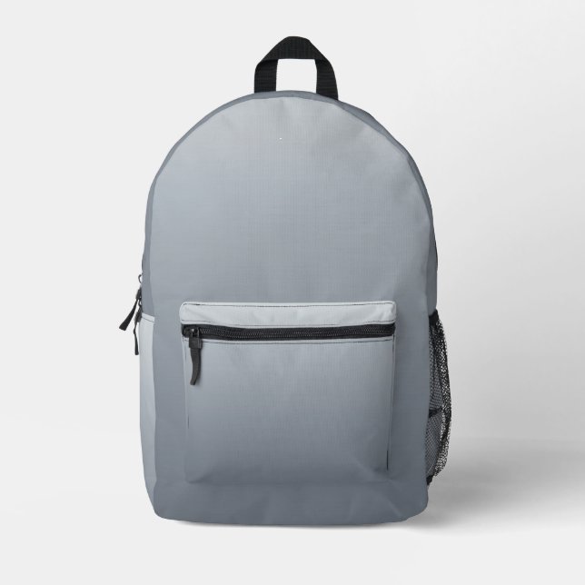 Silver Gray Deep to Light Tones Printed Backpack (Front)