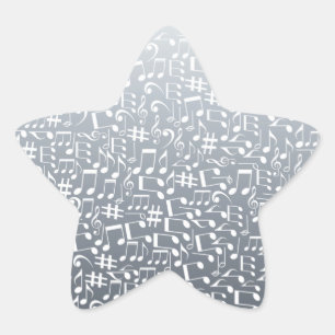 Silver Gray Deep to Light Tones Star Sticker