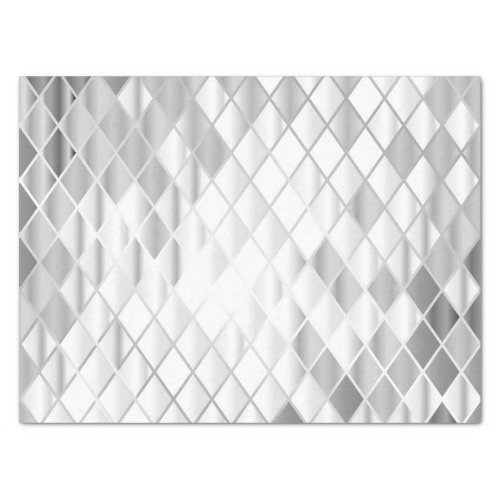 Silver Gray Diamond Pattern All Occasion  Tissue Paper