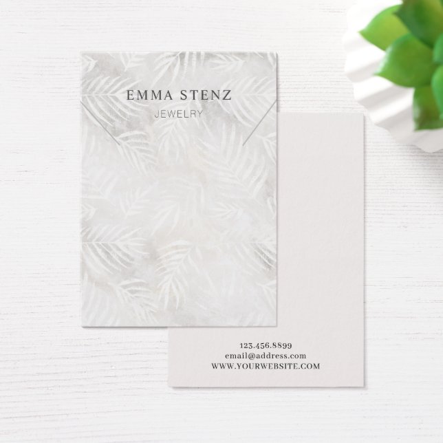 Silver Gray & Dusty Pink Palm • Necklace Display (Desk)