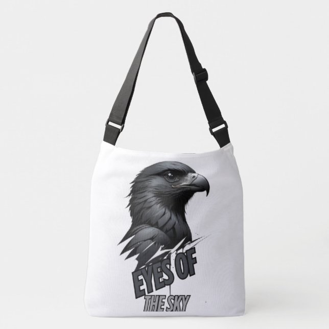 Silver Gray Eagle Vector Art Crossbody Bag (Front)