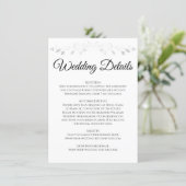 Silver Gray Flourish Elegant Wedding Details Enclosure Card | Zazzle