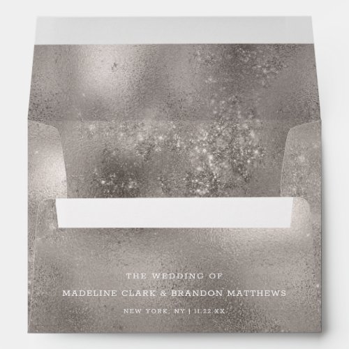 Silver Gray Foil Background Wedding Envelope