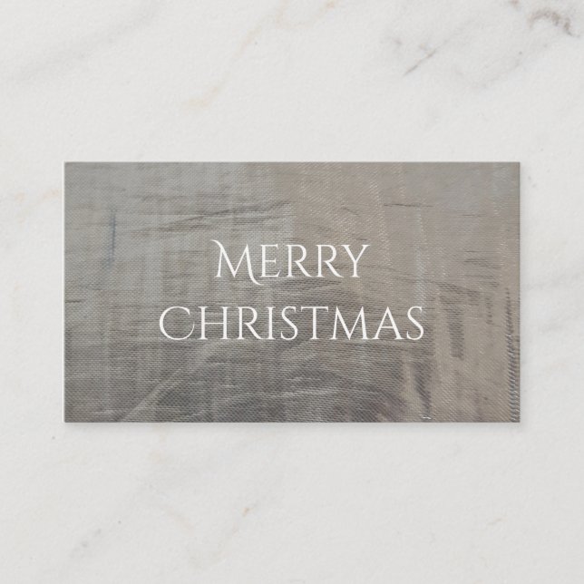 Silver Gray Foiled Fabric Look Business Card (Front)