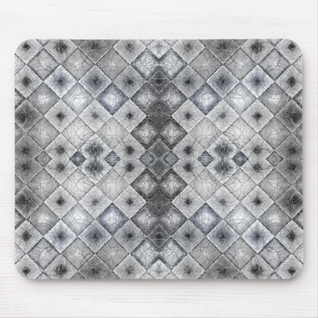 Silver & Gray Geometric Abstract Lattice Texture Mouse Pad (Front)