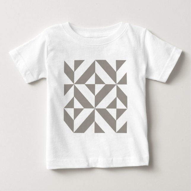 Silver Gray Geometric Art Deco Baby T-Shirt (Front)