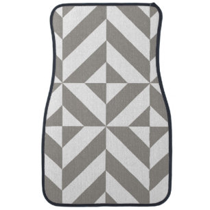 Silver Gray Geometric Art Deco Car Floor Mat