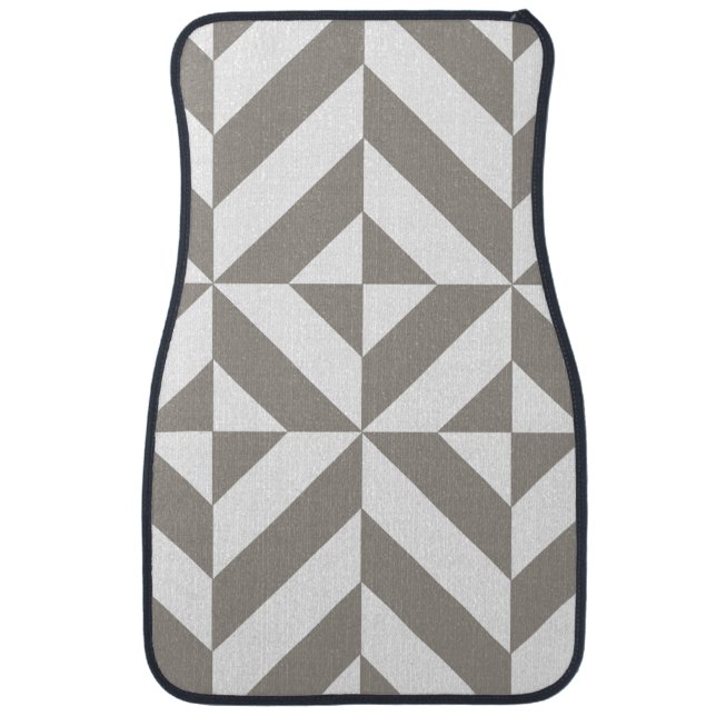 Silver Gray Geometric Art Deco Car Floor Mat (Front)
