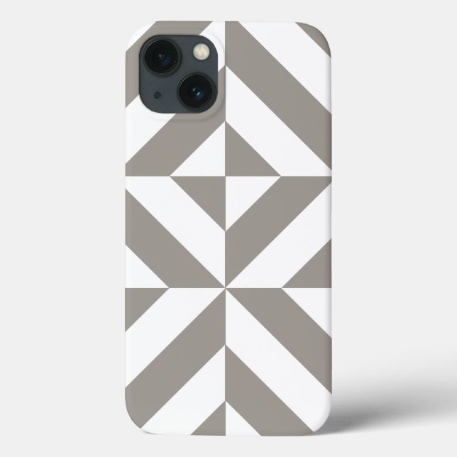 Silver Gray Geometric Art Deco Case-Mate iPhone Case (Back)