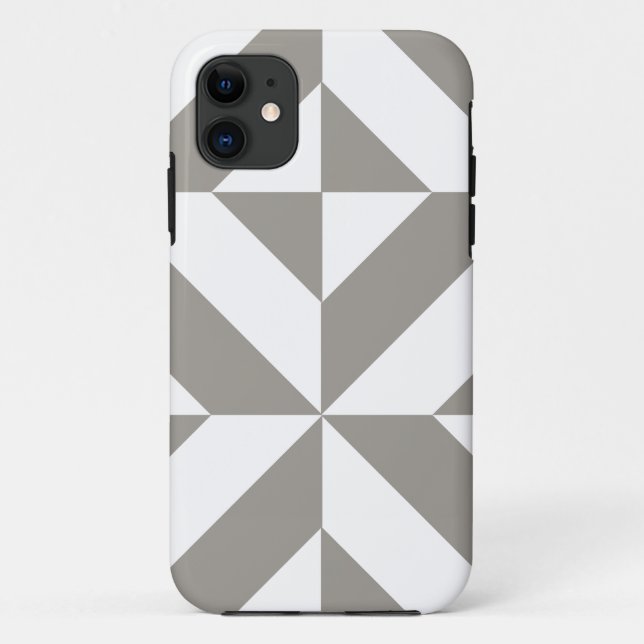 Silver Gray Geometric Art Deco Case-Mate iPhone Case (Back)