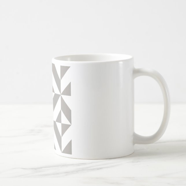 Silver Gray Geometric Art Deco Coffee Mug (Right)