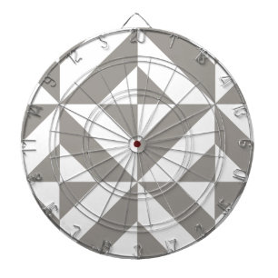 Silver Gray Geometric Art Deco Dartboard