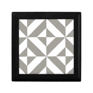 Silver Gray Geometric Art Deco Gift Box