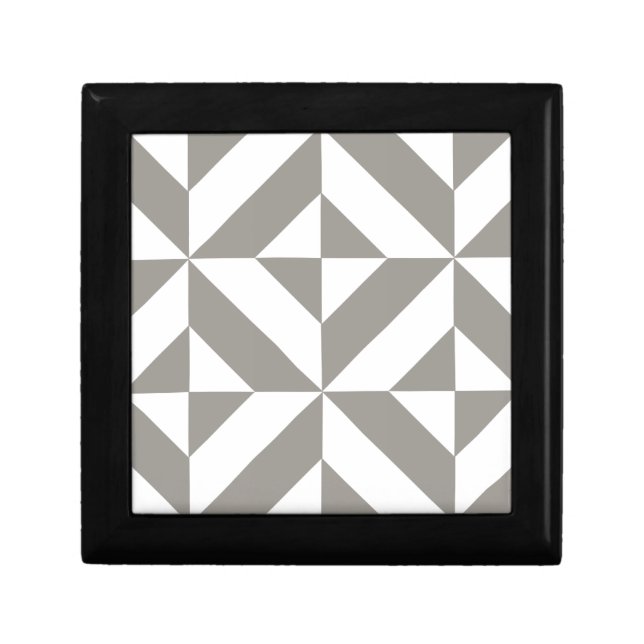 Silver Gray Geometric Art Deco Gift Box (Front)