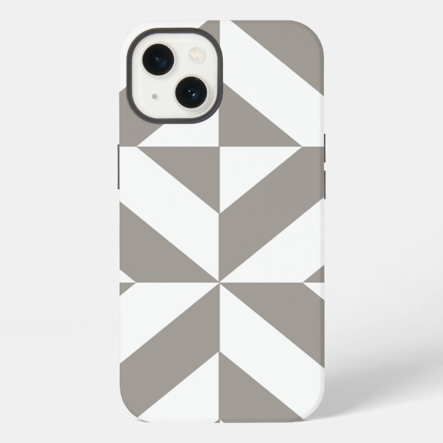 Silver Gray Geometric Art Deco Iphone Case (Back)