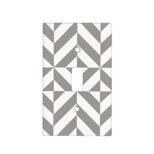 Silver Gray Geometric Art Deco Light Switch Cover