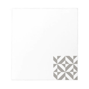 Silver Gray Geometric Art Deco Notepad