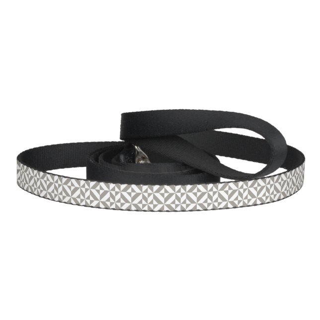 Silver Gray Geometric Art Deco Pet Leash (Handle)