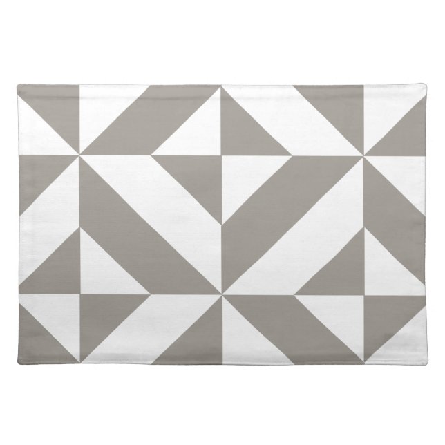 Silver Gray Geometric Art Deco Placemat (Front)