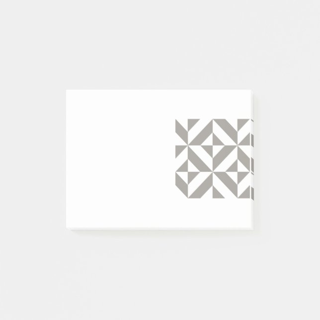 Silver Gray Geometric Art Deco Post-it Notes (Front)